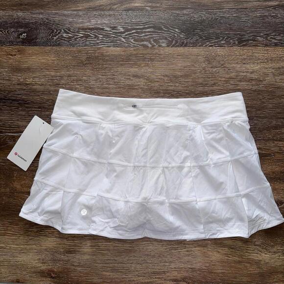 Lululemon Pace Rival Skirt Mid-Rise Regular White Size 14 NWT - Picture 1 of 5